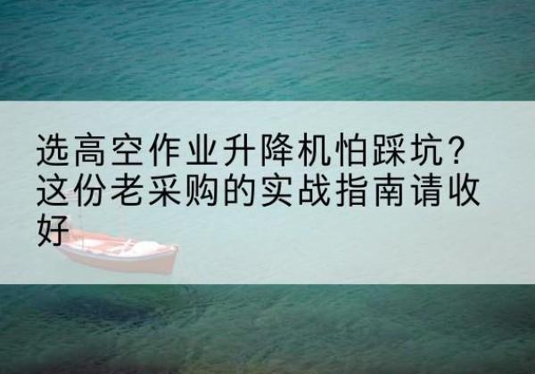 鸡西高空作业升降机厂家推荐-选高空作业升降机怕踩坑？这份老采购的实战指南请收好
